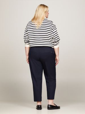 pantalón chino recto curve de corte slim azul de mujeres tommy hilfiger