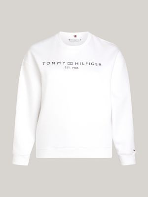 TOMMY HILFIGER Womens Gray Printed Long Sleeve Crew Neck Sweater