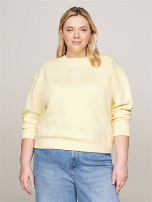 Sweat Curve a logo graphique Jaune Tommy Hilfiger