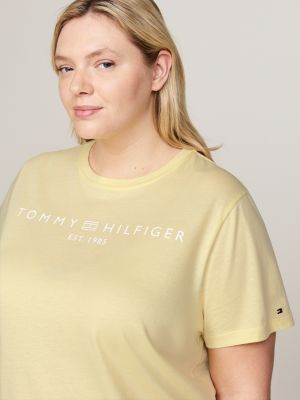 t-shirt curve giallo da donne tommy hilfiger