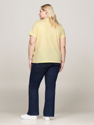 t-shirt curve giallo da donne tommy hilfiger