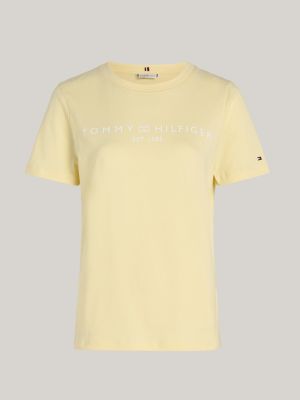 t-shirt curve giallo da donne tommy hilfiger