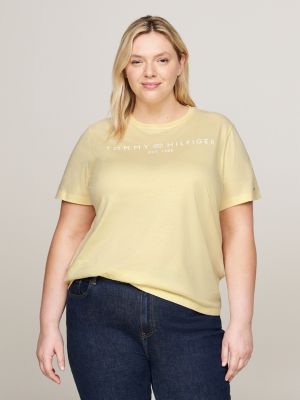 t-shirt curve giallo da donne tommy hilfiger