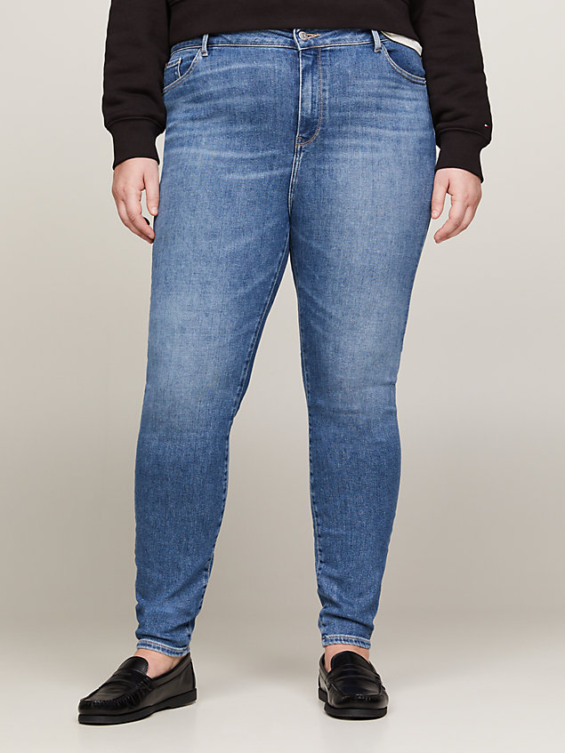 denim curve th flex harlem ultra skinny jeans mit hohem bund für damen - tommy hilfiger