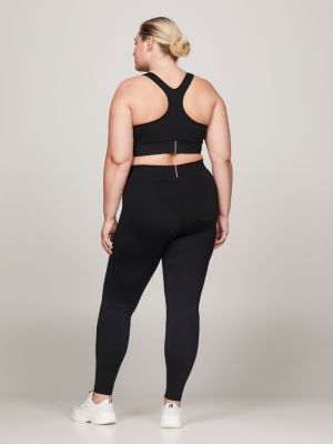 Curve Sport Bonded Waistband 7/8 Length Leggings | Black | Tommy Hilfiger