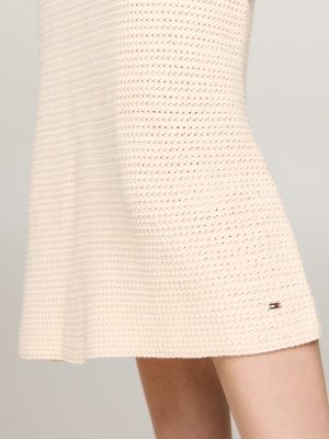 yellow gehäkeltes neckholder-midikleid für damen - tommy hilfiger