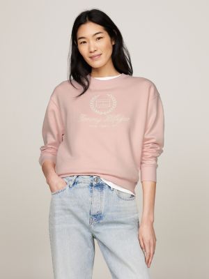 TOMMY HILFIGER - Women's regular crewneck sweatshirt - pink - WW0WW39791TJQ