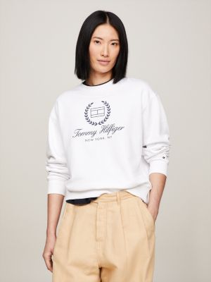 TOMMY HILFIGER DW0DW14851YBR Sudaderas Manga larga Sin capucha Mujer Blanco