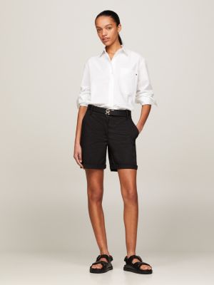 Black chino shorts womens hotsell