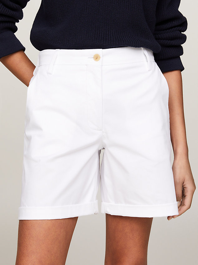 white mom fit chino shorts for women tommy hilfiger