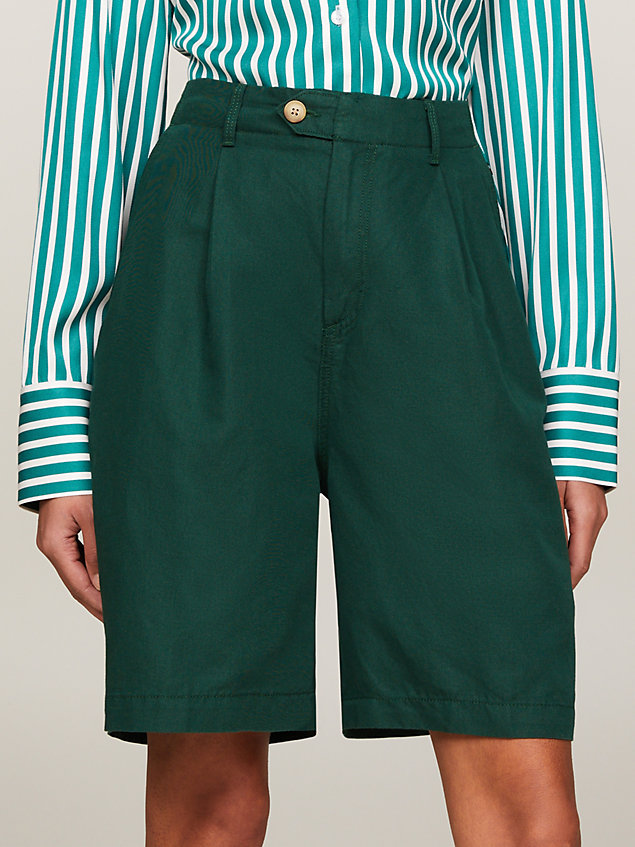 green flag relaxed bermuda shorts for women tommy hilfiger