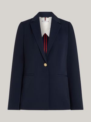 Gold Button Single Breasted Blazer Blue Tommy Hilfiger