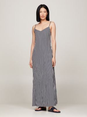 Robe nuisette moulante maxi ray e Bleu Tommy Hilfiger