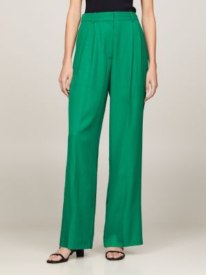 pantalón de pernera cónica con talle alto green de mujeres tommy hilfiger