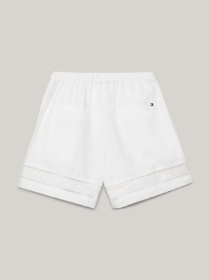 shorts th monogram relaxed fit in sangallo bianco da donne tommy hilfiger