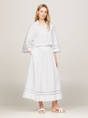 TH Monogram Broderie Anglaise Midi Skirt