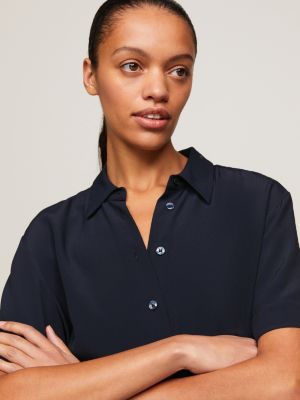 Tommy hilfiger black on sale short sleeve shirt