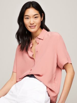 Essentials - Blusa tejida de manga corta para mujer