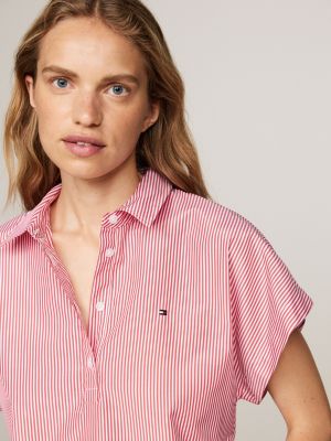 camicia regular fit a righe ithaca bianco da donne tommy hilfiger