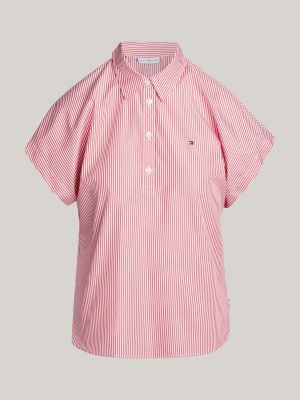 Ithaca Stripe Regular Short Sleeve Shirt | White | Tommy Hilfiger
