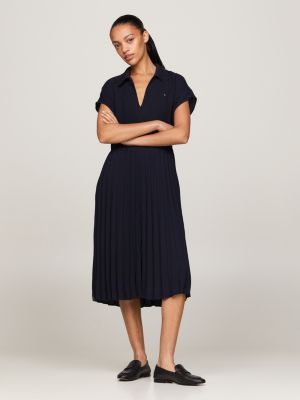 Ribbed Midi Polo Dress