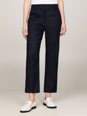 Logo Waistband Slim Fit Trousers | Blue | Tommy Hilfiger