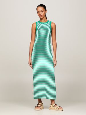 Robe longueur maxi moulante sans manches Vert Tommy Hilfiger