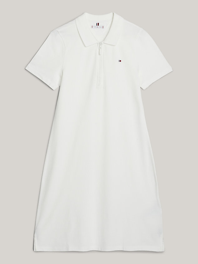 vestido tipo polo adaptive 1985 de corte slim white de mujeres tommy hilfiger
