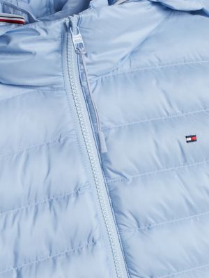 blau adaptive wattierte jacke mit kapuze für damen - tommy hilfiger