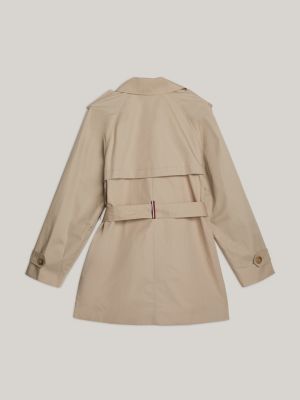beige adaptive trenchcoat mit gürtel für damen - tommy hilfiger