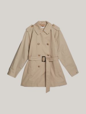 Double Breasted Relaxed Fit Trench Coat, Beige