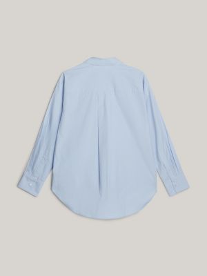 camisa oversize con bolsillo adaptive blue de mujeres tommy hilfiger