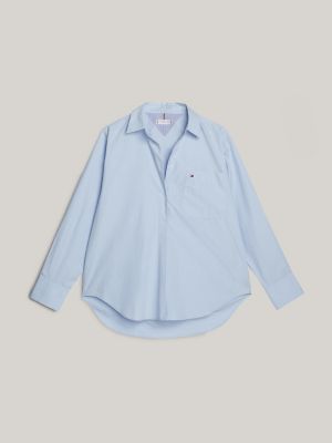 camisa oversize con bolsillo adaptive blue de mujeres tommy hilfiger