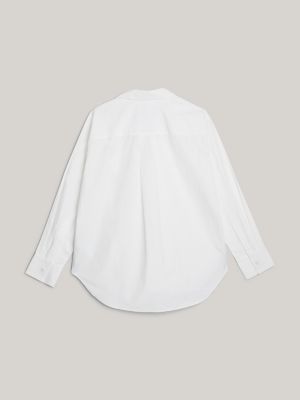 camisa oversize con bolsillo adaptive white de mujeres tommy hilfiger