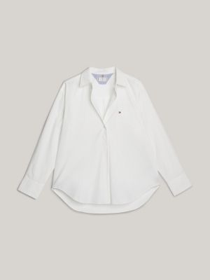 Chemise oversize avec poche plaquée - Blanc - FEMME