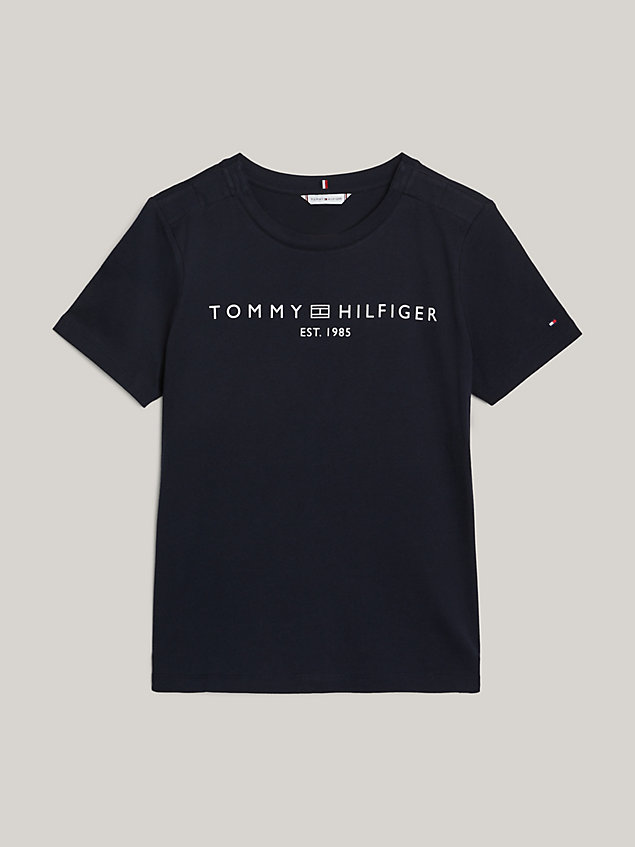 blue adaptive signature logo crew neck t-shirt for women tommy hilfiger