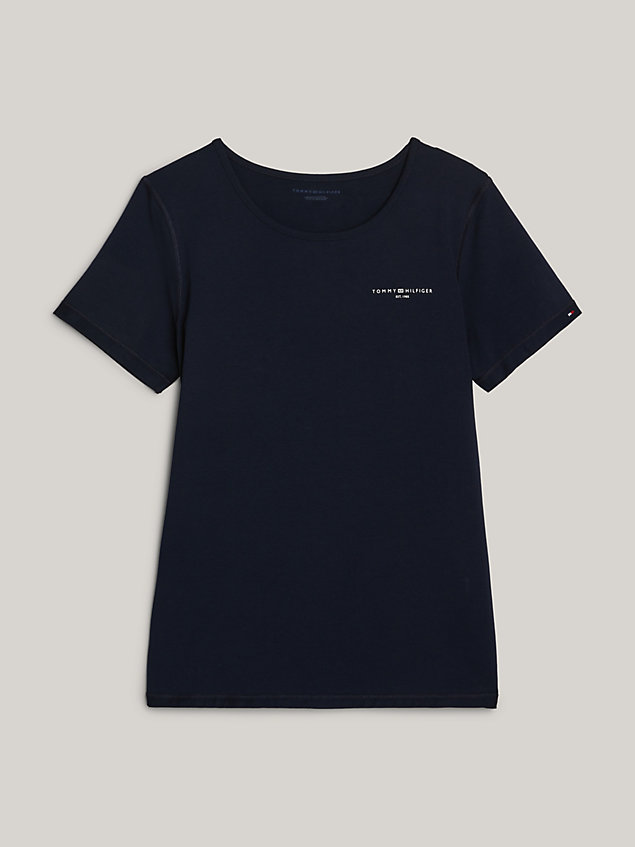 blue adaptive 1985 collection t-shirt mit branding für damen - tommy hilfiger