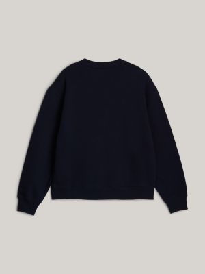 blau adaptive rundhals-sweatshirt mit logo für damen - tommy hilfiger