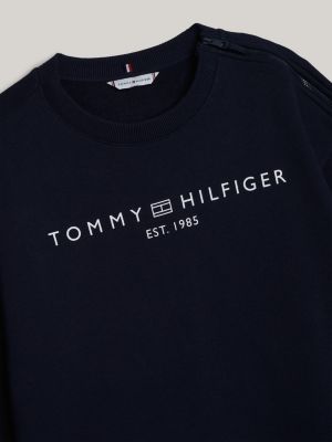 blau adaptive rundhals-sweatshirt mit logo für damen - tommy hilfiger