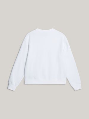 Crew neck sweatshirt white sale