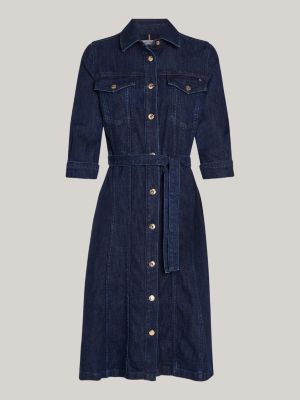 Robe midi en denim a ceinture Denim Tommy Hilfiger