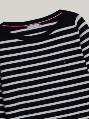 pullover adaptive con scollatura a barca blu da donne tommy hilfiger