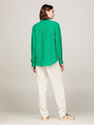 Linen Relaxed Fit Shirt, Green