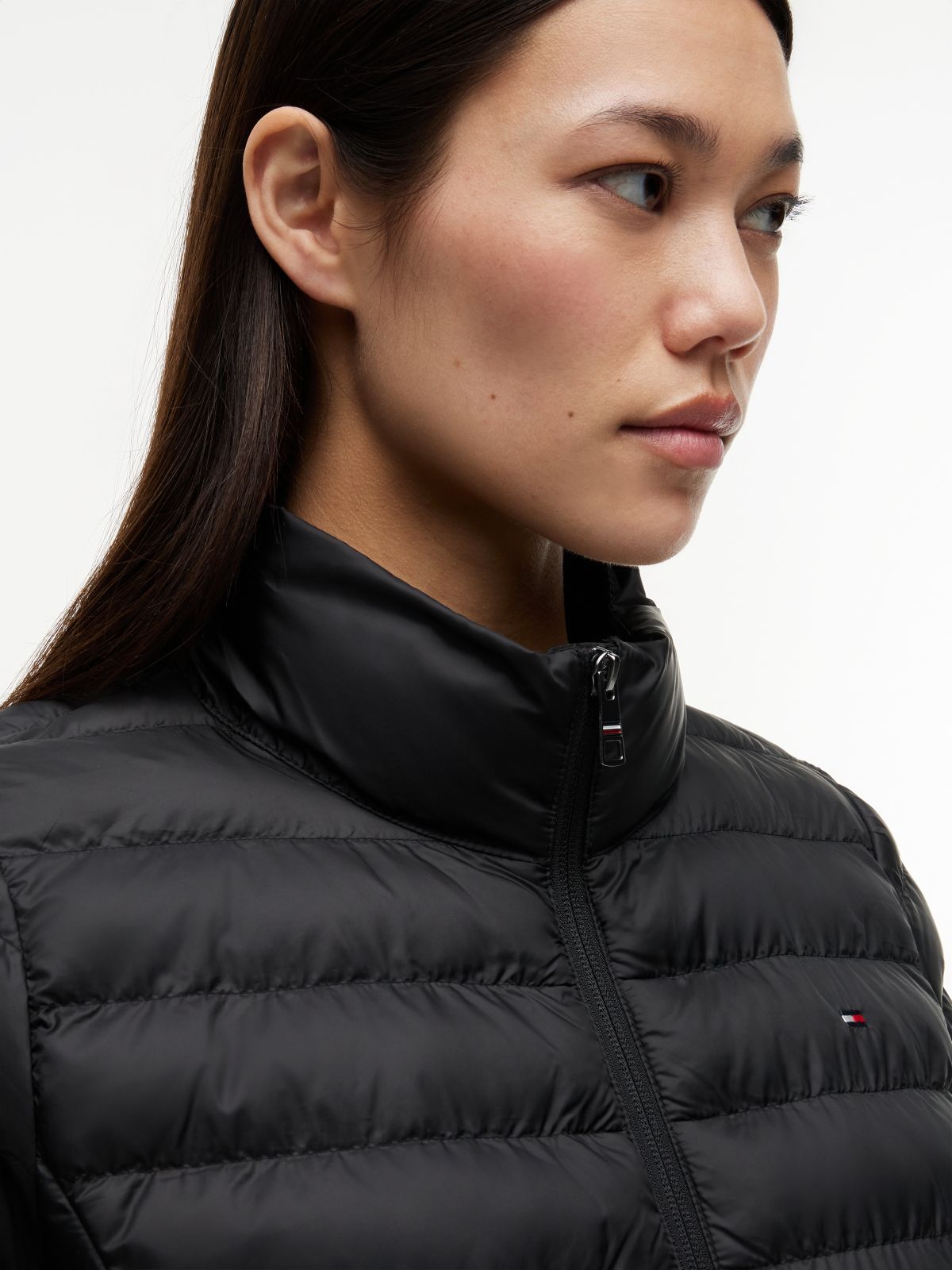 Lightweight Padded Hooded Jacket — Black