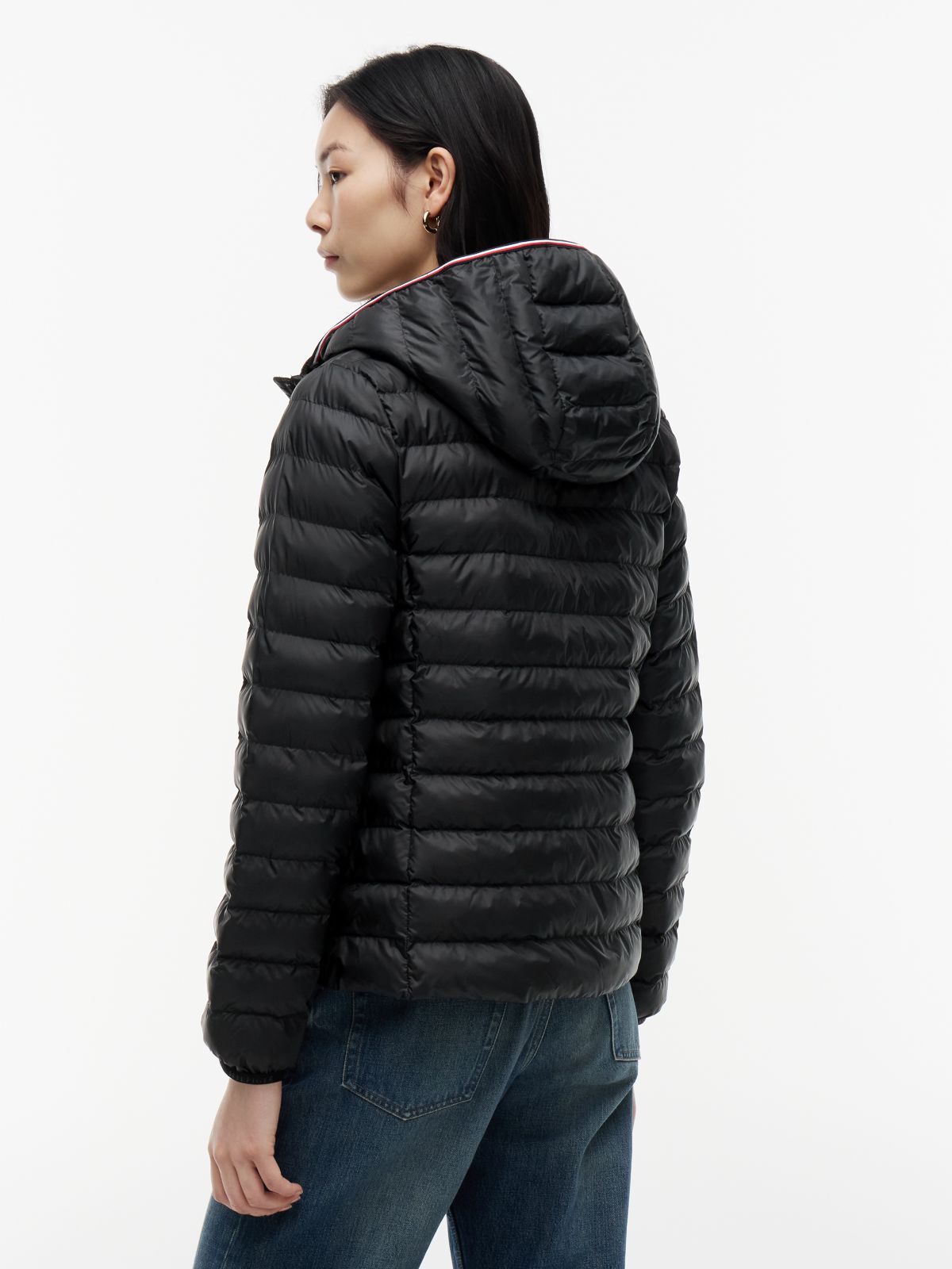 Lightweight Padded Hooded Jacket — Black