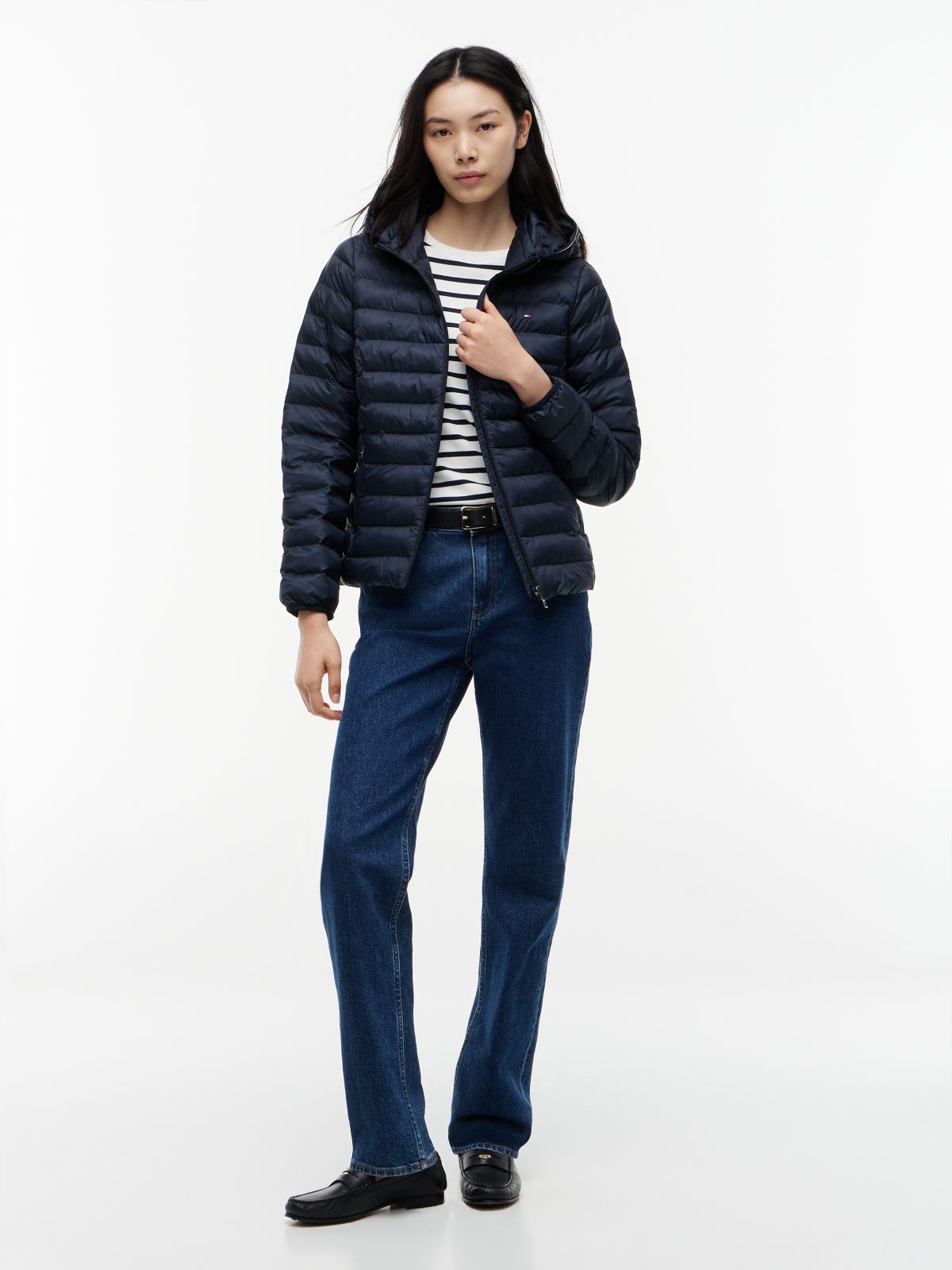 Lightweight Padded Hooded Jacket — Blue