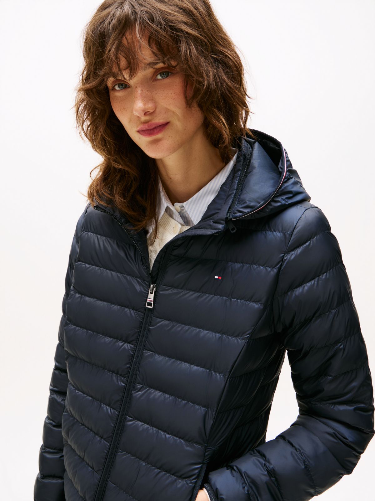 Lightweight Padded Hooded Jacket — Blue