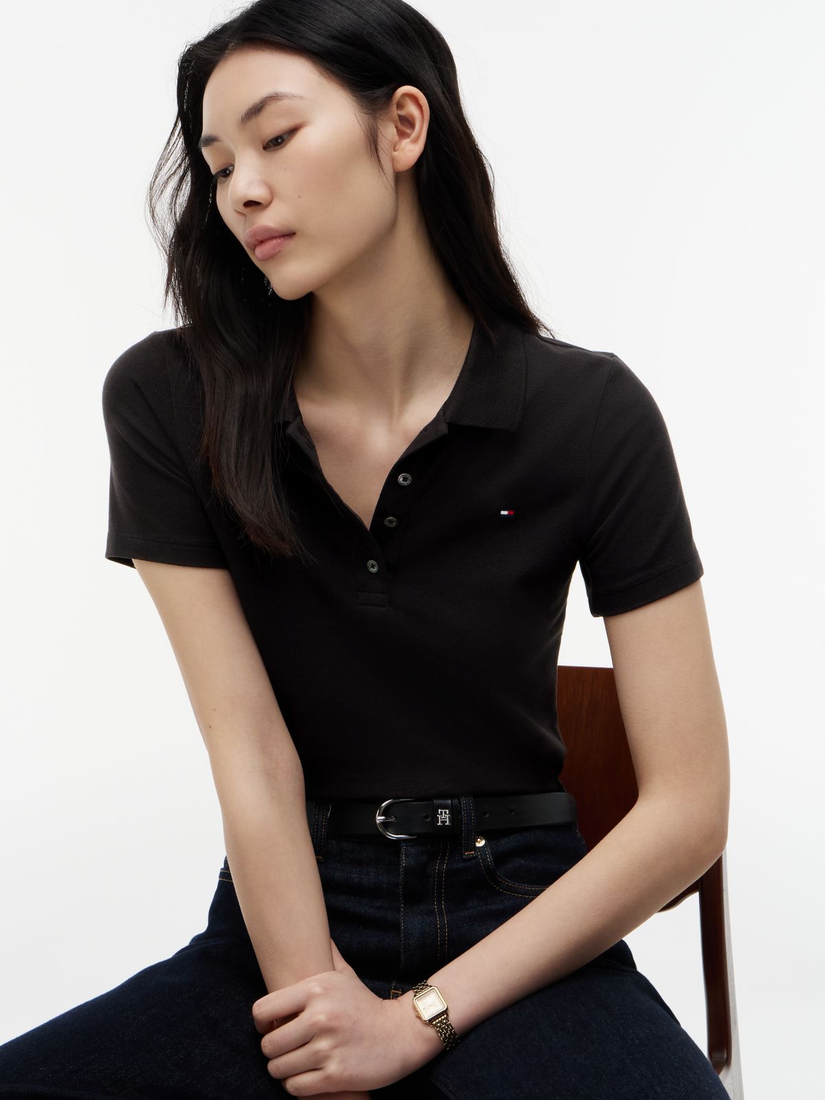 Heritage Slim Fit Polo Shirt — Black