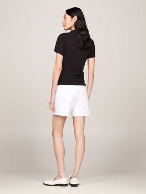 schwarz heritage slim fit poloshirt für damen - tommy hilfiger