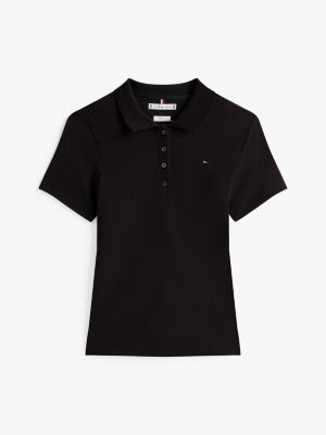 schwarz heritage slim fit poloshirt für damen - tommy hilfiger